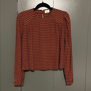 Aritzia Wilfred Le Fou Plaid Long Sleeve Women's blouse